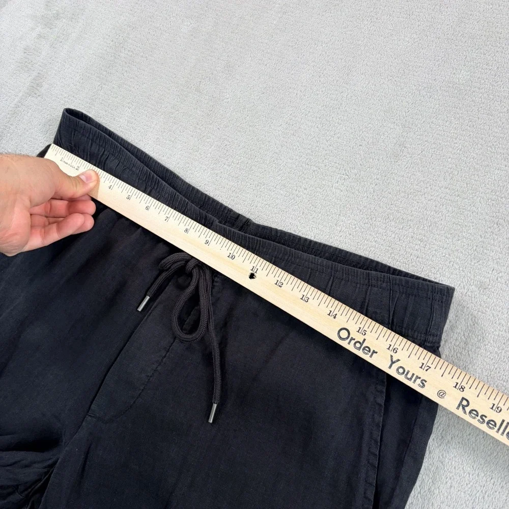 JAMES PERSE Lightweight 100% Linen Pants in Black Men Small Fits 34x31 NWT $295